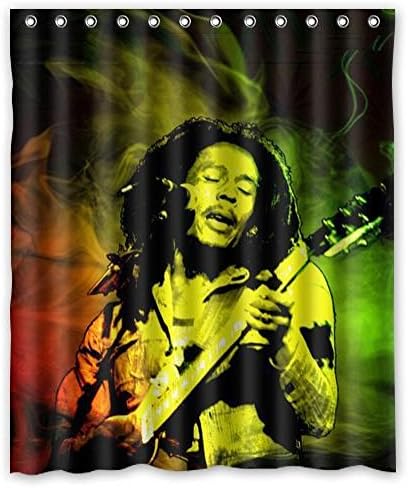 Sparkling Stars Bob Marley Rasta Reggae Custom Waterproof Shower Curtain 60" X 72" Bathroom Decor