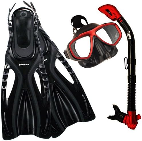 PROMATE Snorkeling Scuba Diving PURGE Mask Snorkel Fins Gear Set/ SCS0072