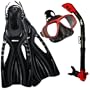 PROMATE Snorkeling Scuba Dive Mask Fins DRY Snorkel Gear Set