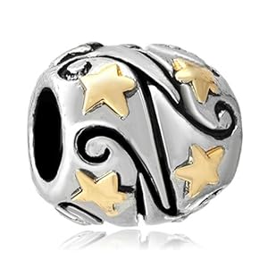 Pugster Flower Vine Little Star Golden Beads Fit Pandora Chamilia Biagi Charm Bracelet