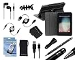 Bundle Monster 12in1 Case, Wall + Car Charger, USB/AUX Cables, Stereo Handsfree Earbuds, 2in1 Stylus Pen, Screen Protector Accessory Set for Google Nexus 7 Tablet, COLOR: CHARCOAL BLACK
