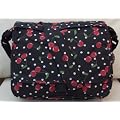 Cherrys design A4 folder Size Courier or sling style messenger bag Black and red travel cabin or hand luggage school