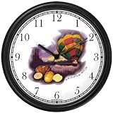 Idaho Icons - Potatoes, Hot Air Balloon - American Theme Wall Clock by WatchBuddy Timepieces (Black Frame)