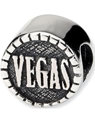 Reflection Beads Silver Vegas Poker Chip Entertainment Bead