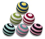 Doggles DOTYCRBL-ST Crochet Striped Ball 6 pk