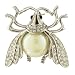 Jewelry : Large Rhinestone Faux Pearl Insect Pin Brooch