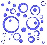 Wall Decor Plus More WDPM162 Wall Vinyl Sticker Decal Circles and Rings, Purple, 25-Piece