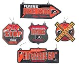 Philadelphia Flyers Metal Street Sign Christmas Ornaments 5 Pack