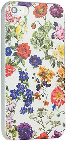 iPhone 5 / 5S Case, Aeonn Design Print Pattern Perfection Embossed Surface Bumper, Scratch Resistant Clear Slim Fit Hardcover Plastic Case for iPhone 5 / 5S (WaterPaintedFlower)