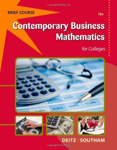 Contemporary Business Mathematics for Colleges (with Printed Access Card) by James E. Deitz (2012-01-17)