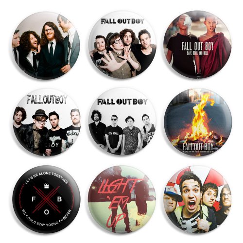 Fall Out Boy Pinback Buttons Pin Badges 1 Inch (25mm) - Pack of 9