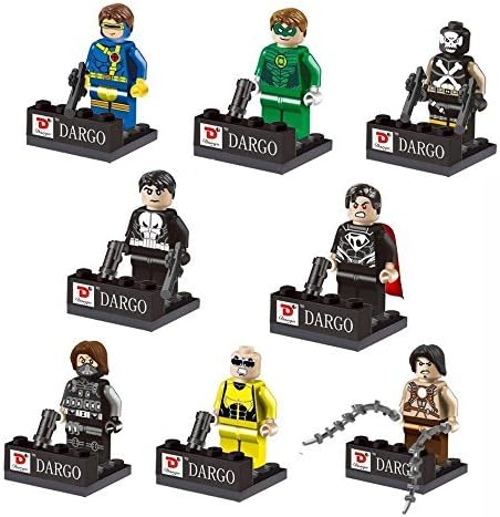 Set of 8 Minifigures: Green Lantern, Punisher, Superman, Crossbones, Winter Solider, Whiplash, Cyclops &amp; 1 More