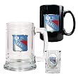 New York Rangers NHL 15oz Tankard, 15oz Ceramic Mug & 2oz Shot Glass Set - Primary Logo