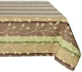 DII Vine Stripe 60 by 84-Inch Jacquard Tablecloth