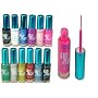 12 L.A.COLORS NEON BRIGHT Brush On Glitter Nail Art Polish ART LACQUER