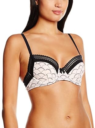 After Eden Sujetador Padded Mini Print (Blanco / Negro)