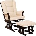 Stork Craft Tuscany Glider and Ottoman, Espresso/Beige