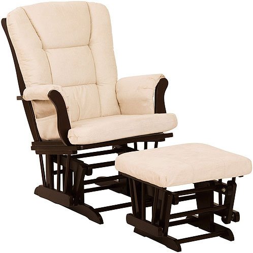 Stork Craft Tuscany Glider and Ottoman in Espresso/Beige