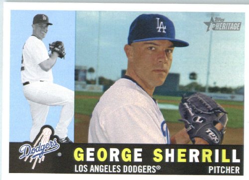 2009 Topps Heritage Baseball Card #579 George Sherrill Los Angeles Dodgers Mint Condition - Shipped In Protective Screwdown Display Case!