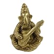 Brass Sculpture Hindu God Musical Ganesha Height: 3.25 inches