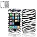 Black and White Stripes Zebra Skin Animal Design Snap-On Cover Hard Case Cell Phone Protector for Apple iPhone 3G