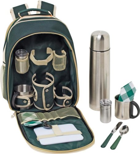 Maxam&reg; 12pc Coffee Picnic Backpack Set 12PC PICNIC BACKPACK SET