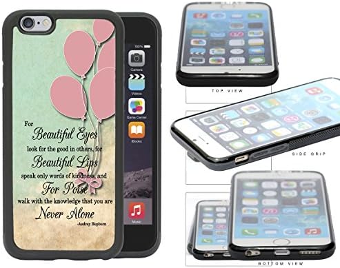 Cute Audrey Hepburn Life Quote with Vintage Pink Balloons Wallpaper Rubber TPU Cell Phone Case Cover iPhone 6 (4.7 INCH SCREEN)