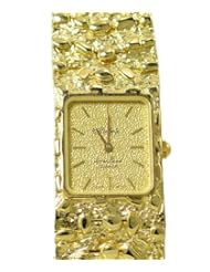 Lucien Piccard Gold Tone Nugget Ladies Dress Watch 20mm Bezel