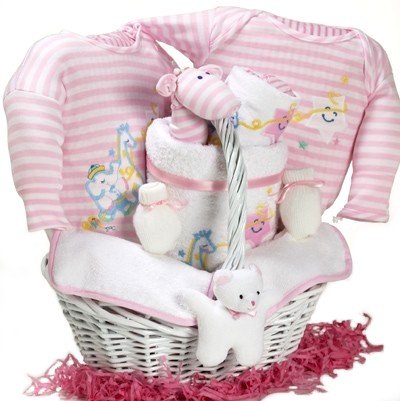 Twinkle Little Star New Baby Girl Gift Basket - Great Shower, Valentines Day or Easter Gift Idea for Newborns