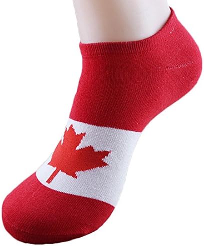 Maxnuo-Canadian Maple Leaf Flag Creative 3D Print Ankle Short Sports Stretch Crew Socks for Men Women