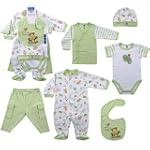 Hudson Baby 6-Piece Rainforest Layette Set - Green, Newborn