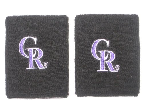Buy COLORADO ROCKIES Team Logo COTTON WRISTBANDS -(set of 2) by WeSellSports