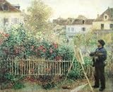 Pierre Auguste Renoir (Monet Painting in His Garden at Argenteuil) Art Poster Print - 22 X 28