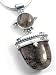 Sterling Silver Labradorite Blue Green Moonstone and Rutilated Quartz Pendant
