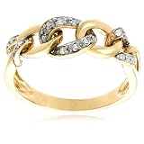 10k Choice of White or Yellow Gold Diamond Link Ring