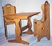 Children's Wooden Play Furniture - Trestle Table + 2 Chairs - 14" Seat Height