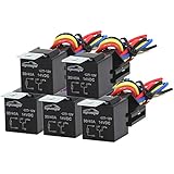 5 Pack - EPAuto 30/40 AMP Relay Harness Spdt 12V Bosch Style