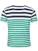 Neleus Men's Striped Cotton V-Neck Tee Shirt,600# Green & White,Medium,Tag L