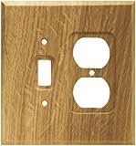 Brainerd 64677 Wood Square Single Toggle Switch/Duplex Outlet Wall Plate / Switch Plate / Cover, Medium Oak