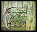 Berthe Morisot (Eug&Atilde;&uml;ne Manet on the Isle of Wight) White Wood-Mounted Art Poster Print - 13" X 19"