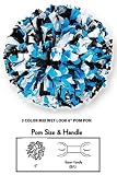3 Color Mix Wet Look Cheerleaders Poms BLACK/RED/WHITE 3/4 W 6 L WET LOOK STRANDS