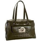 DKNY Croc-Embossed Leather Satchel