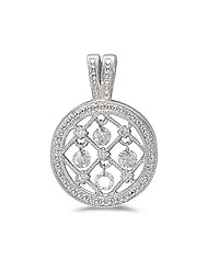 14K White Gold Diamond Dashing Diamonds Pendant (chain NOT included)
