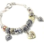 Burnished Two Tone Pandora Heart Themed Bracelet