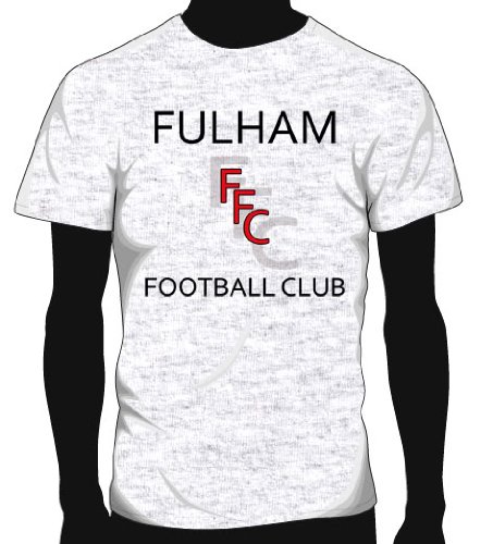 Fulham Basic Logo Soccer Tee, Adult X-Large - Ash Grey