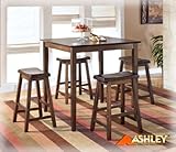 Sq Cntr Ht Tbl/(4) Bkls Bar Stls (RTA)(5/Ctn)