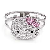 Large Hello Kitty Swarovski Crystal Bangle Bracelet