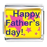 Happy Father's Day Star Italian Charms Bracelet Link