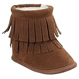 Happy Cherry 新生児靴 ベビー ブーツ 赤ちゃん シューズ ルームシューズ あったか 柔らか 出産祝い 誕生日 プレゼント タッセル ブラウン 13cm