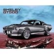 Ford Shelby Mustang (GT500, Silver) Art Poster Print - 16x20